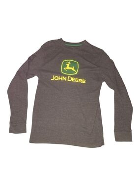John Deere Brown Thermal Shirt with Yellow-Green Logo